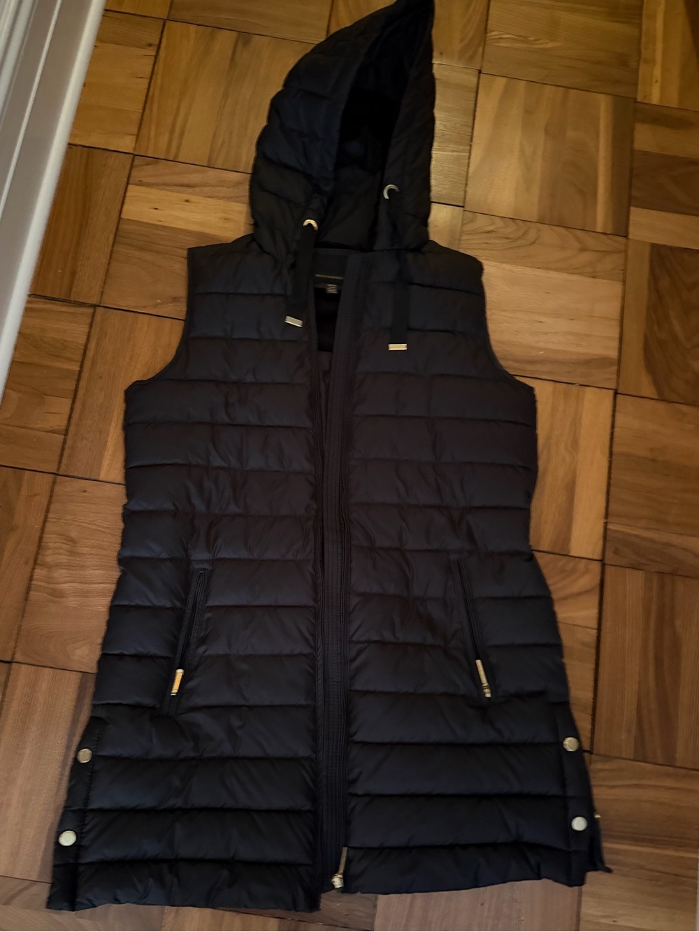 NWOT - Weatherproof Black Hooded Puffer Vest Size Small